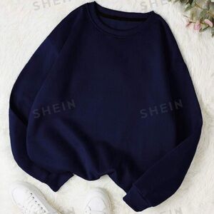 SHEIN solid crewneck